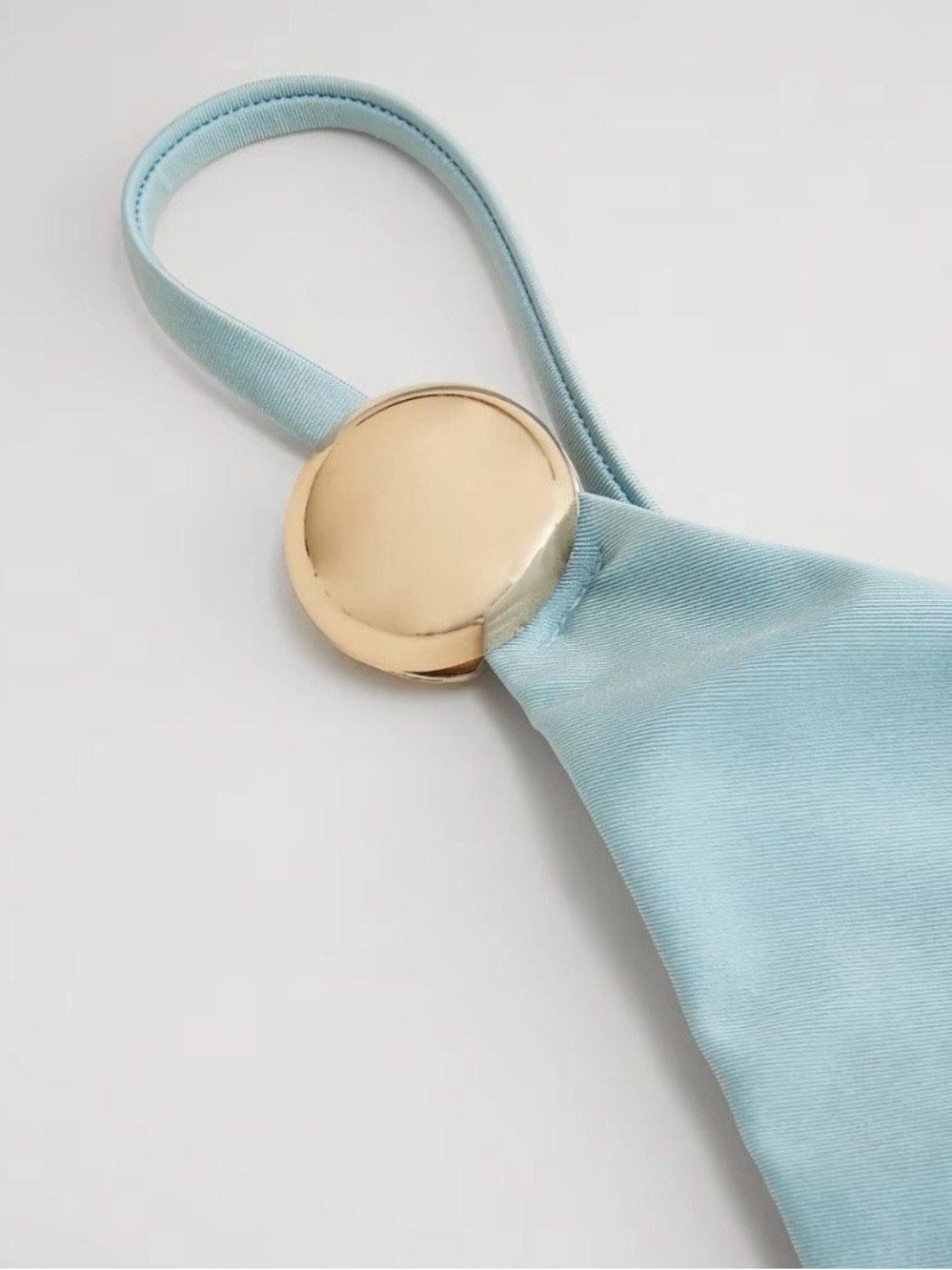 Cider Light Blue thong Bikini Set with Gold Accents - Picture 2 of 3